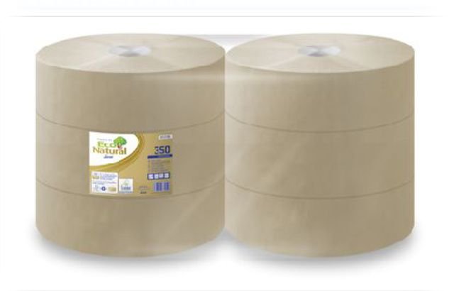 Papier toilette 2 plis MAXI JUMBO ECONATURAL Col. Naturel 350 mètres (1458 feuilles)